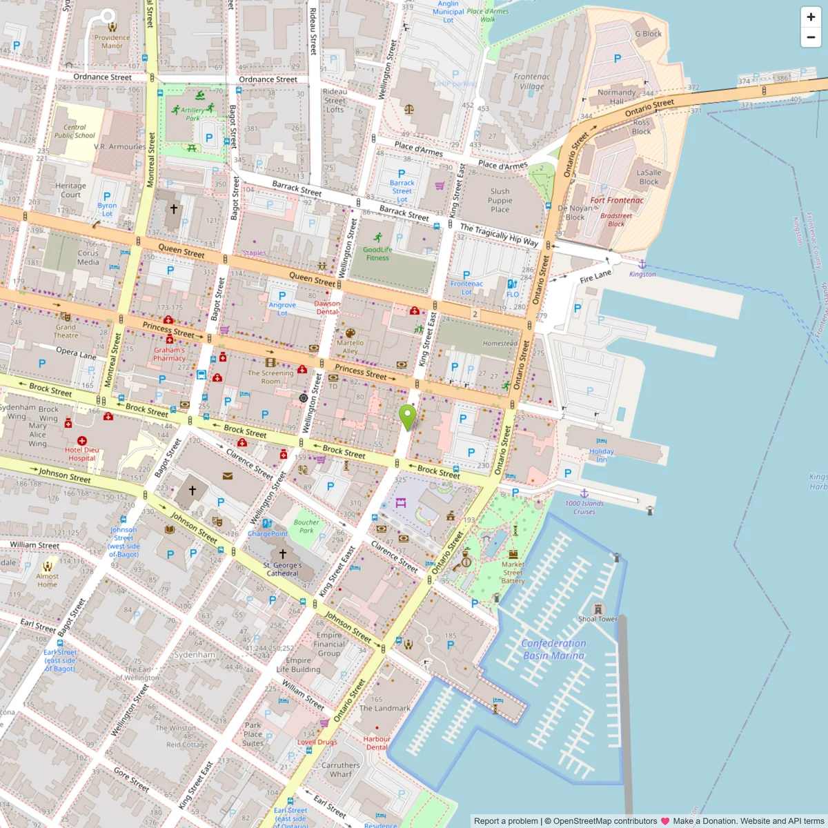 Map showing Bob's Butcher Shop location